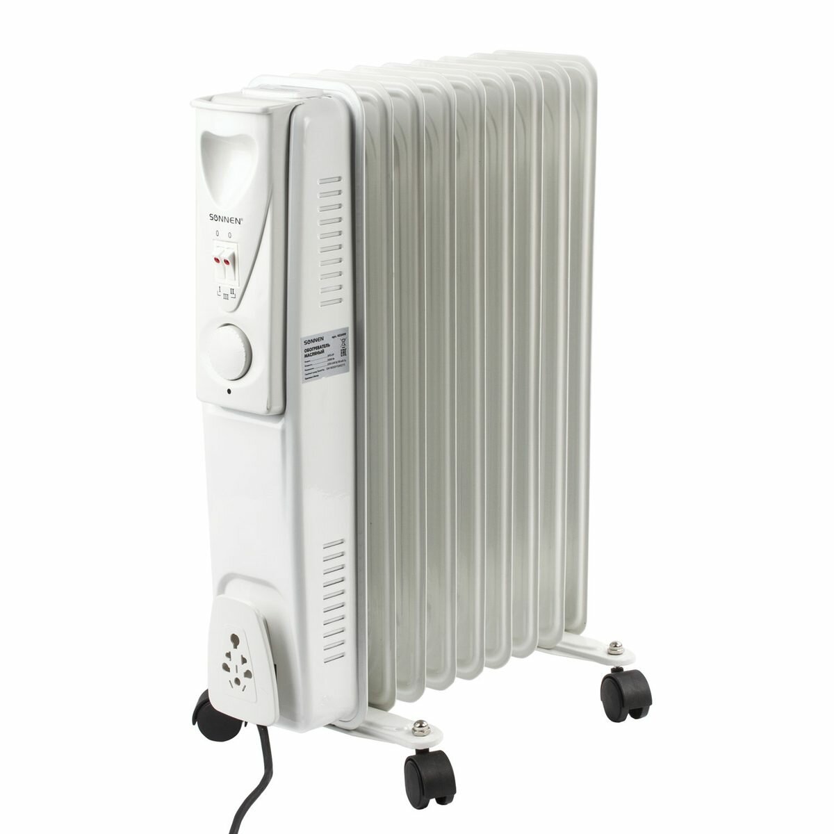 Радиатор масляный Sonnen DFS-09, 2000Вт, белый (453499)