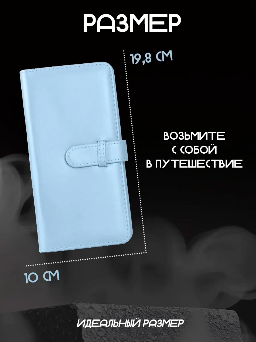 Фотоальбом Instax Mini Square SQ, искусственная кожа, голубая обложка, 86х72 мм, 80 фото — фото 1