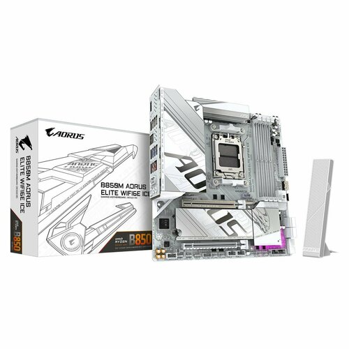 Материнская плата Gigabyte B850M AORUS ELITE WIFI6E ICE AM5 AMD B850 Micro-ATX RTL B850M AORUS ELITE WIFI6E ICE 25874₽