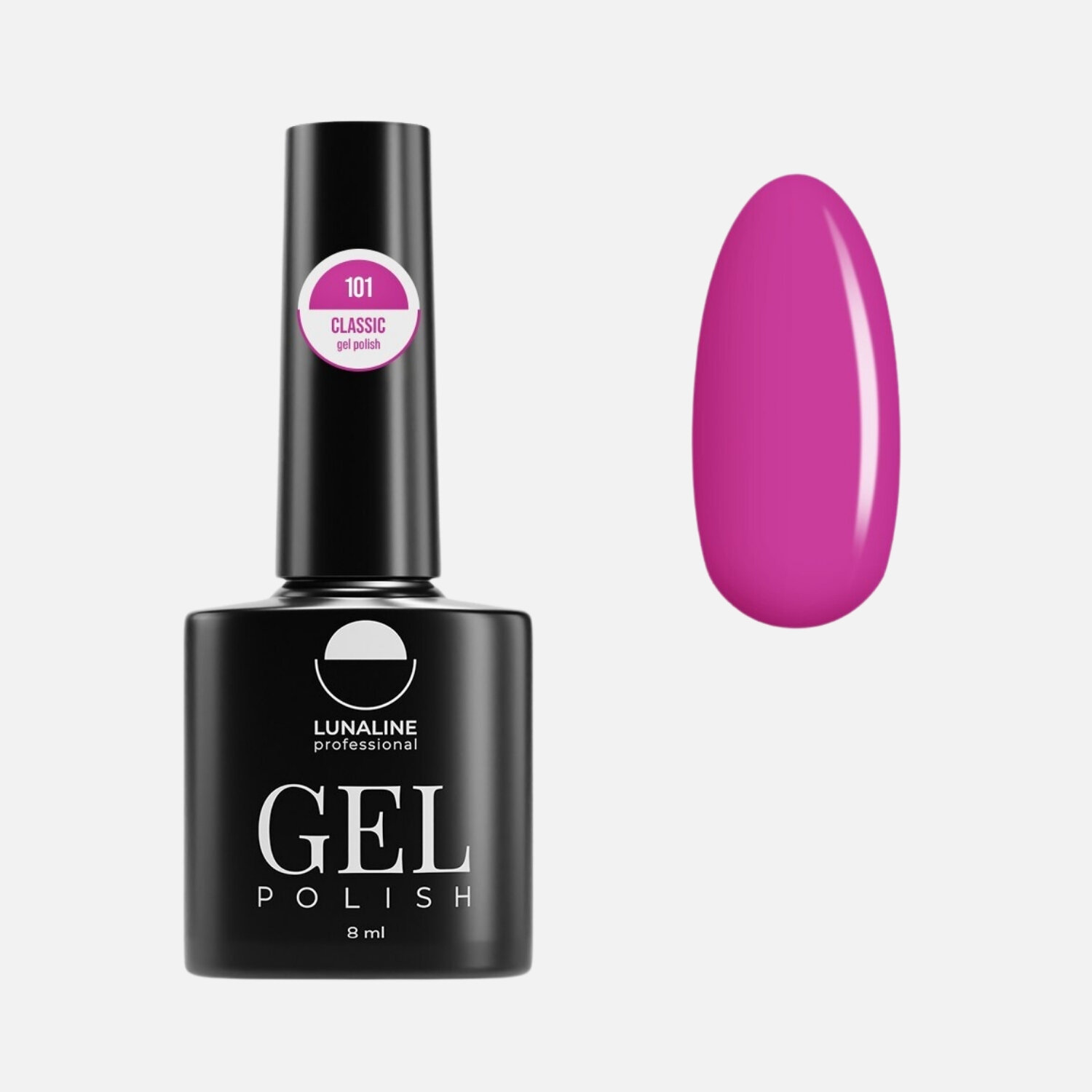 Гель-лак LunaLine №101 8 мл классическая коллекция, пурпурный, без эффекта