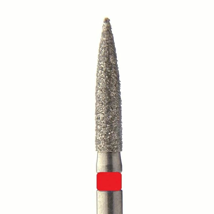 Бор алмазный SL862F. FG.014, красный, 25 шт. Форма: цилиндр с заостренным концом