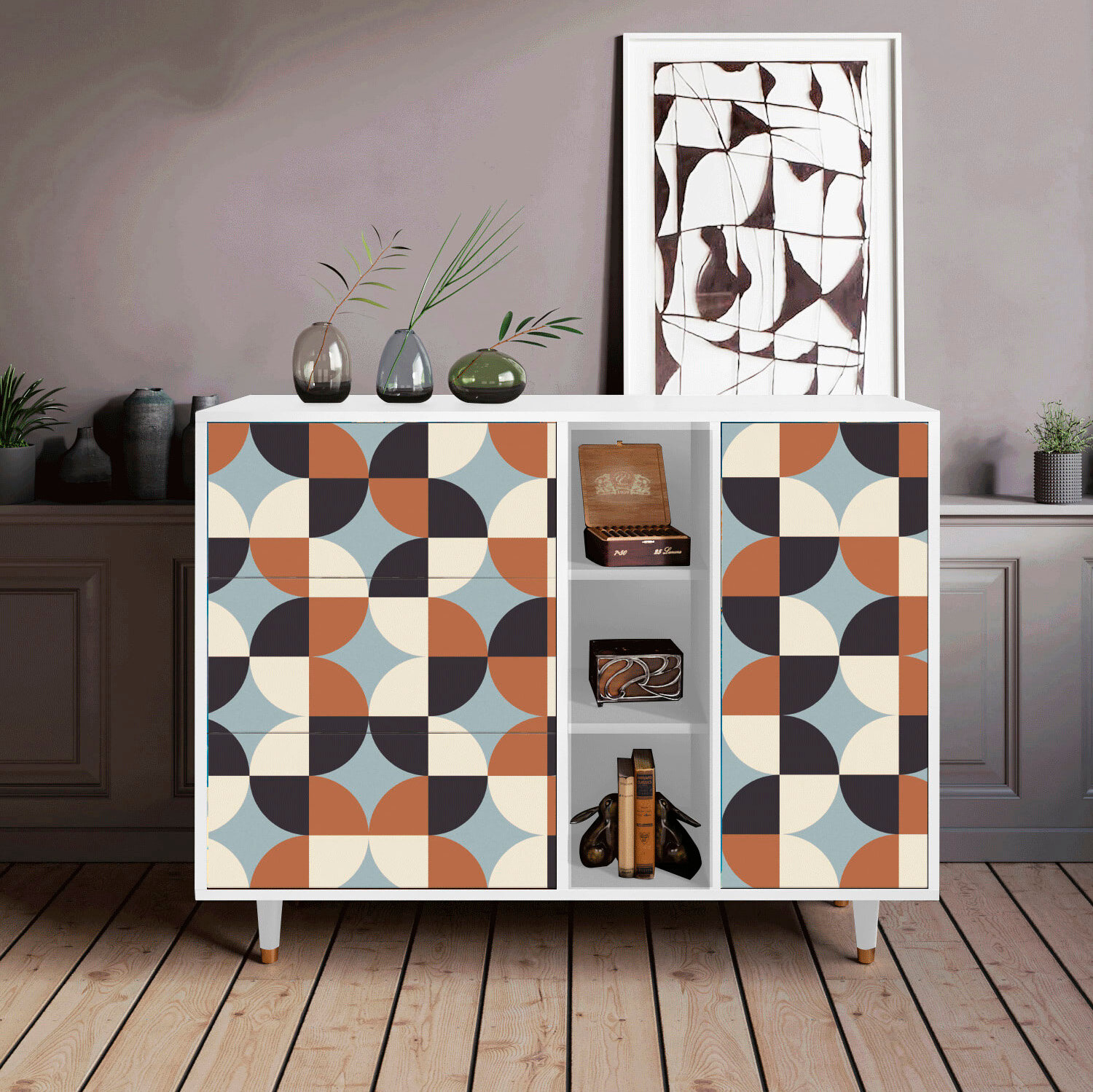 Комод - STORYZ - BS2 Brown Sensation, Разер - 125 x 97 x 48 см , Цвет корпуса - Белый
