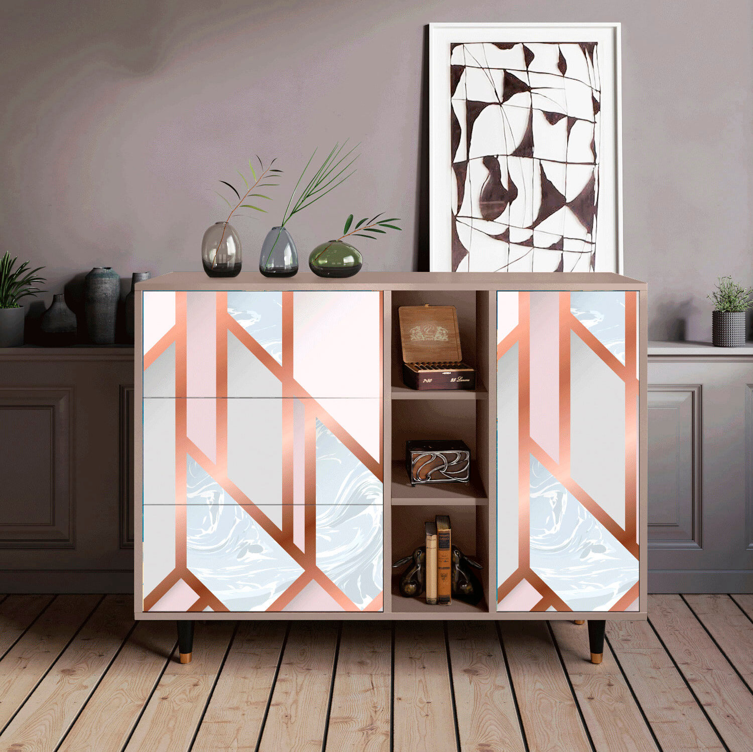 Комод - STORYZ - BS2 Champagne Story, Разер - 125 x 97 x 48 см , Цвет корпуса - Бежевый
