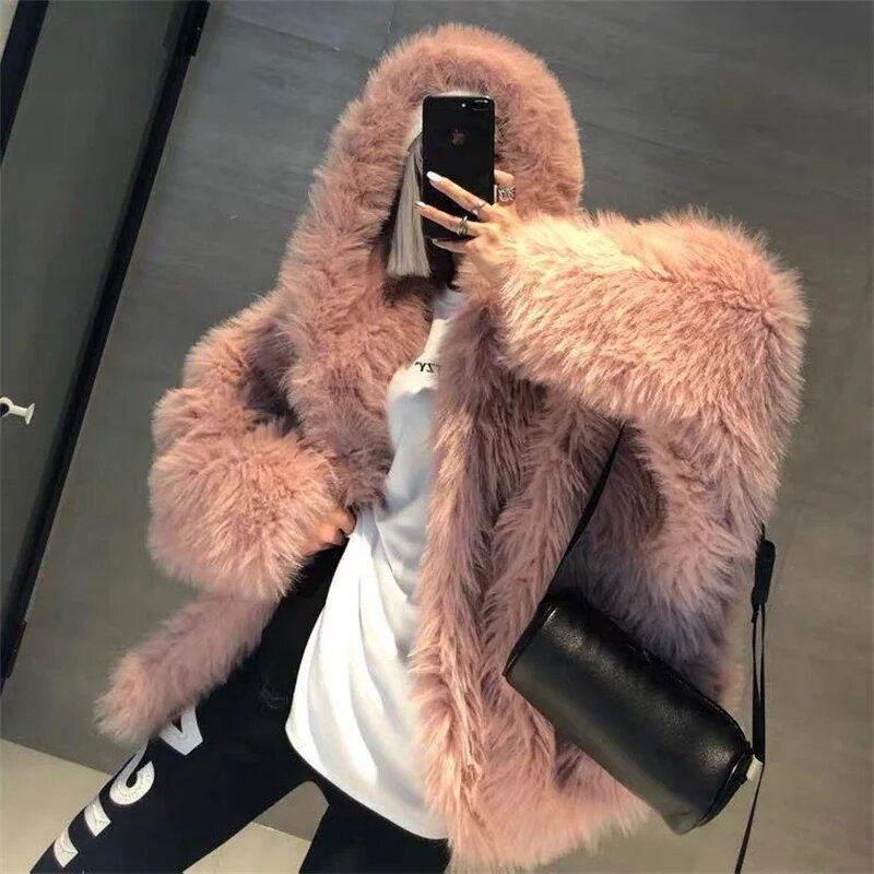 Пальто HUAPANGLSL, размер L, розовый,