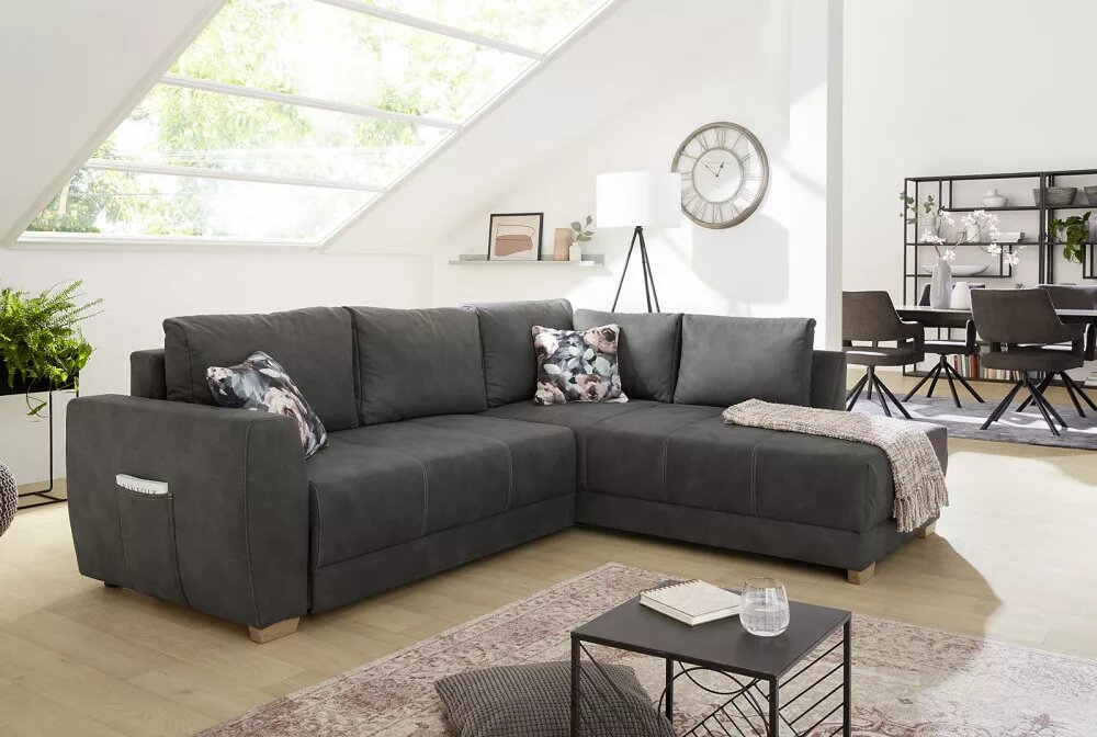 Диван угловой Harizma-Mebel "Петербург мод4", обивка текстиль, еврокнижка, 255х217х90 см