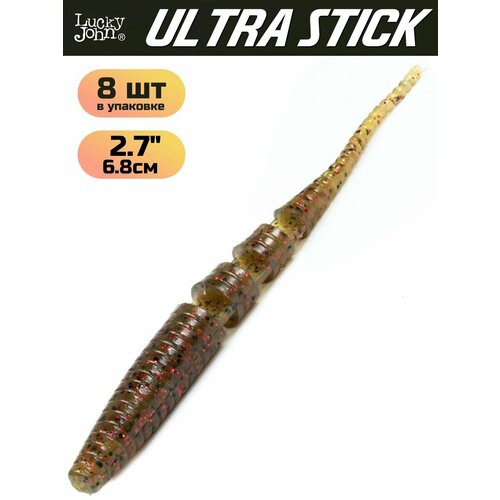 Мягкая съедобная приманка Lucky John Ultra Stick 2.7 in (68 мм), цвет PA03, 8 шт