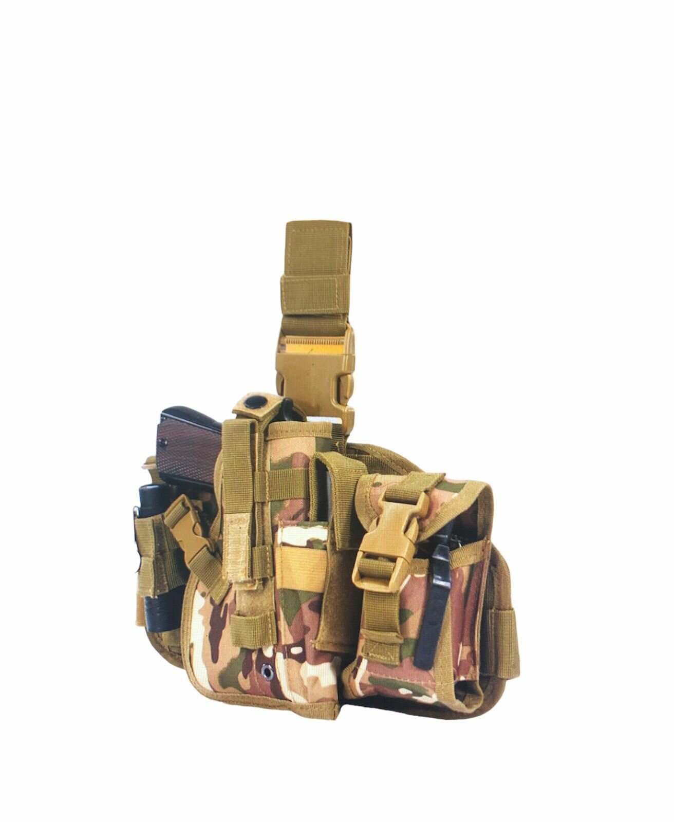 Кобура набедренная универсальная на платформе с подсумками 7.62 (камуфляж Multicam)