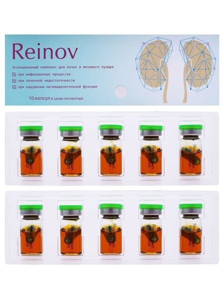 Картинки Reinov эссенциальный комплекс для почек и мочевого пузыря, 10 капсул