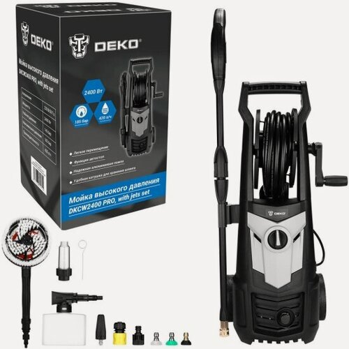 Изображение товара Мойка высокого давления Deko DKCW2400 PRO с комплектом форсунок (085-2035)