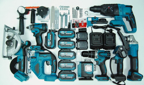 Изображение товара Набор аккумуляторного электроинструмента 8 в 1, бесщеточный с 6-ью АКБ