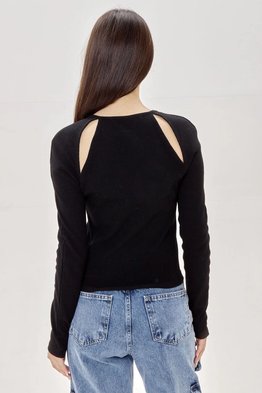 Лонгслив Selfie, размер XS, , черный — фото 1