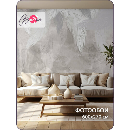 фото Фотообои на стену флизелиновые 3d перья 600х270 см bartonwall m083 barton wallpapers