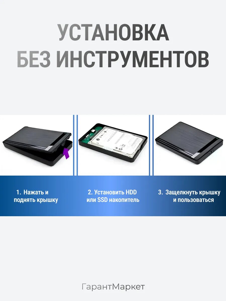 Внешние Жесткие Диски И Ssd Xiaomi Внешний бокс-корпус Type-C для SATA 2.5 дисков SSD иHDD