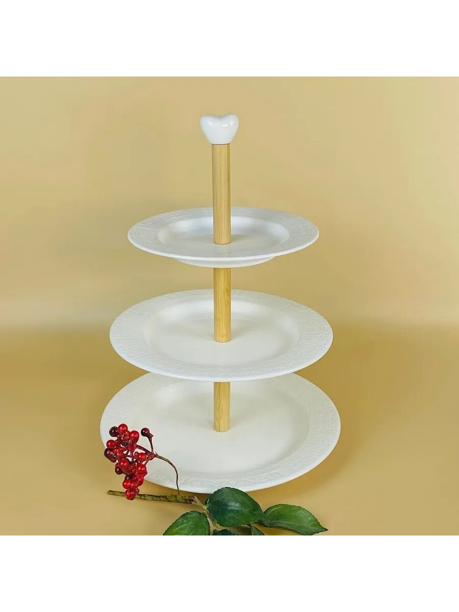 Трехъярусная этажерка Lenardi Bamboo 25,5/23,5/19,5см