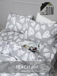 Постельное белье 2-спальное The Дом, Полисатин, наволочки 50х70 см, Grey hearts A