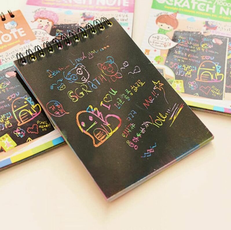 Блокнот-гравюра для рисования 10 листов, штихель, зеленый, размер 10x14 см. — фото 1