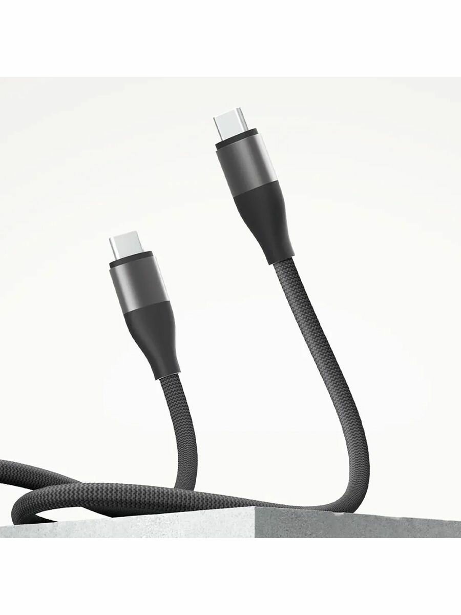 Кабель Xiaomi Type-C - Type-C Fast Charge 6A 100Вт 1м, темно-серый — фото 1