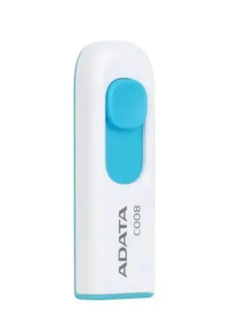 Флеш-накопитель USB A-Data Classic C008 32ГБ, USB2.0, белый/синий — фото 1