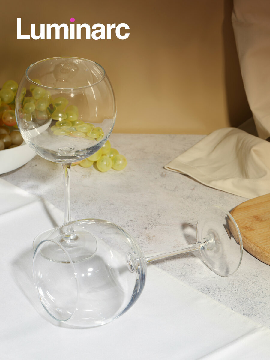 Бокалы Luminarc "Магнум", для вина, на ножке, стекло, 650 мл, 2 шт — фото 1