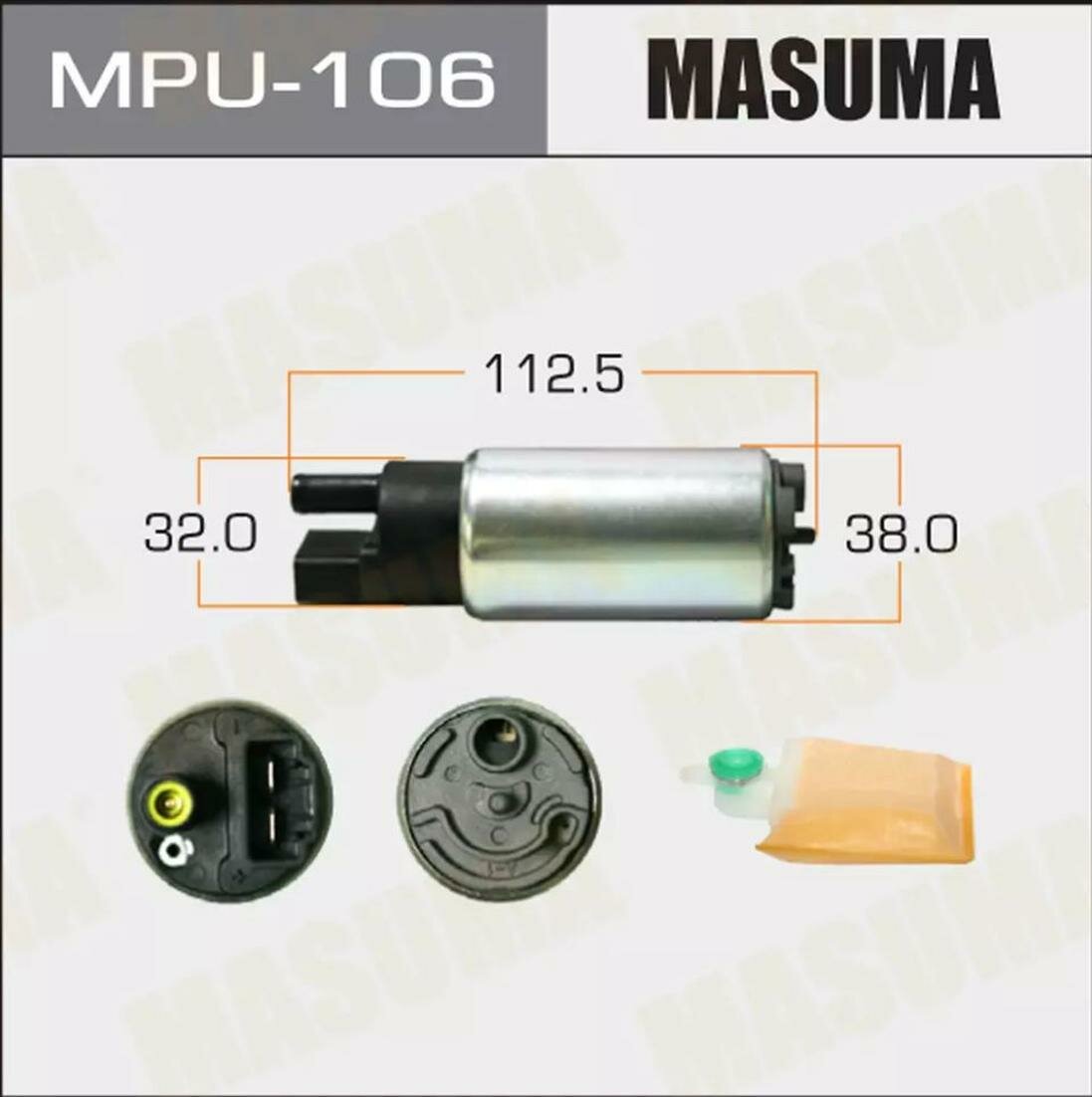 Насос топливный для длина мм, диаметр 38мм для автомобилей Masuma MPU106