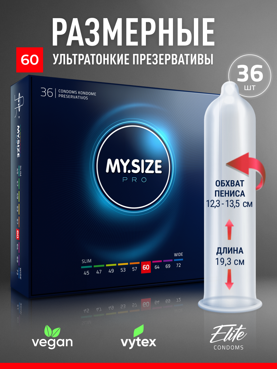 Презервативы MY SIZE 60 размер XXL, 36 шт