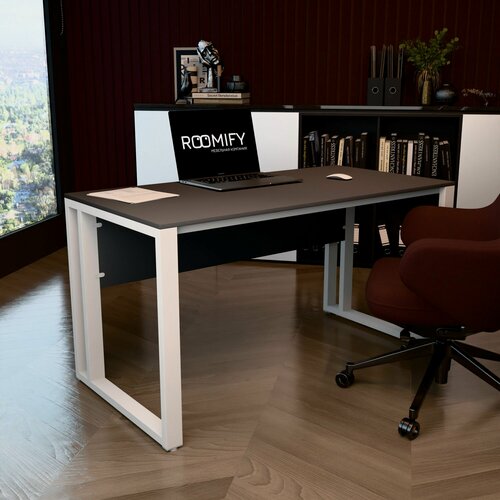 Изображение товара Стол офисный ROOMIFY TRIO, ЛДСП, металл, белый муар, 160x75x70 см