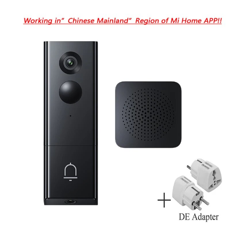 Умный дверной звонок Xiaomi 4, HD, длительный срок службы батареи, двойная камера, распознавание человека, большой полевой инфракрасный датчик зрения, уличный дверной звонок Doorbell 4 EU plug