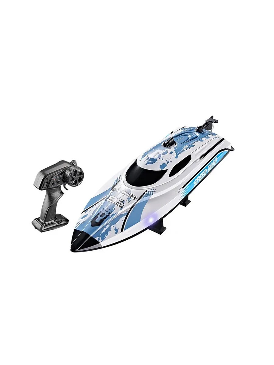 Радиоуправляемый катер HJ820-WHITE, подсветка корпуса, скорость до 25 км/ч, 14+