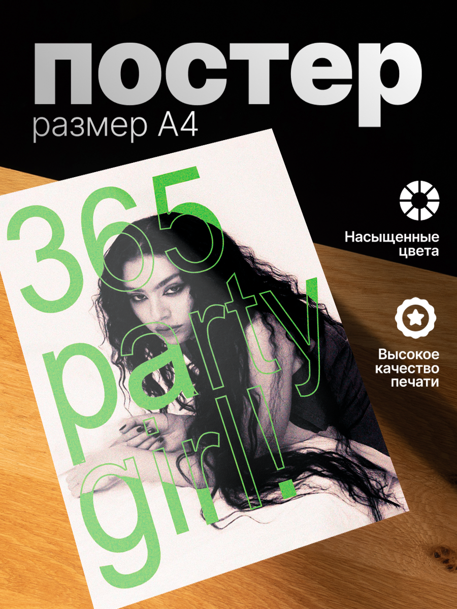 Постер ZEKEKS Charli XCX, без рамы, 29x21 см, цифровая печать