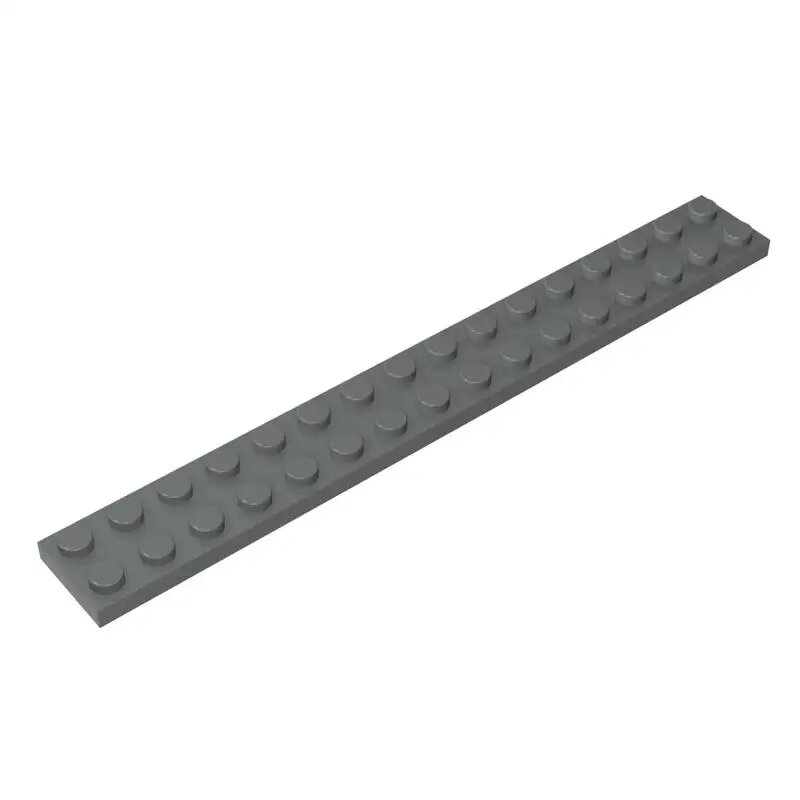 Gobricks 4282 серые пластины 2x16, 10 шт. Серый, 072