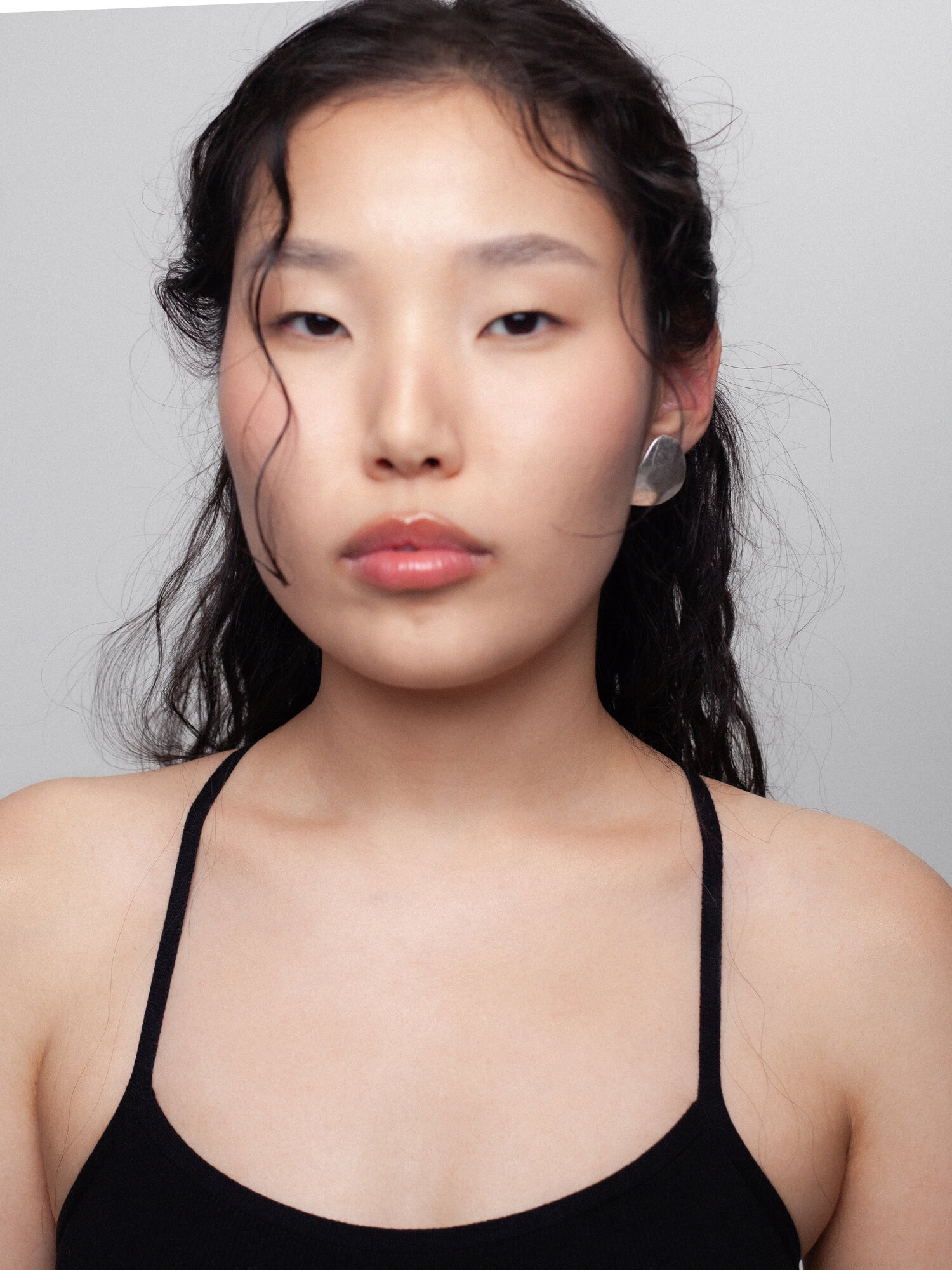 Серьги пусеты FETISH, размер 25 мм, серебристый — фото 1