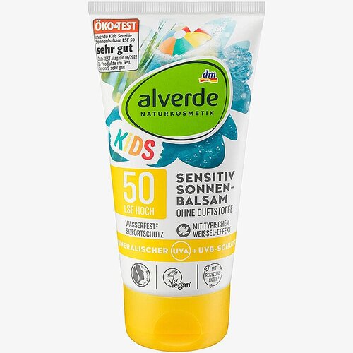 Cолнцезащитный крем Alverde для детей и чувствительной кожи, SPF 50, 150 мл