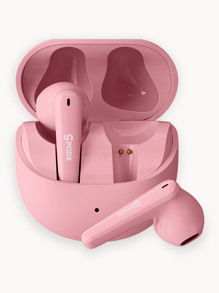 Беспроводные Bluetooth-наушники CaseGuru CGPods Allure с микрофоном розовые