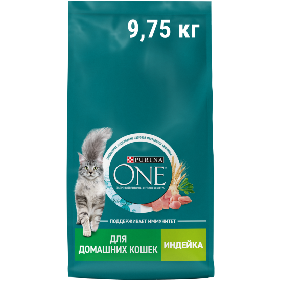 Корм сухой Purina One ® для домашних кошек с высоким содержанием индейки и цельными злаками 9,75 кг