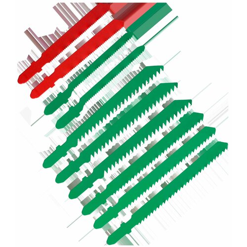 Набор пилок для электролобзика по дереву и металлу, 10 шт.