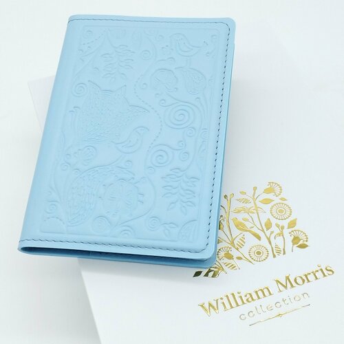 Обложка для паспорта William Morris, голубой обложка для паспорта william morris натуральная кожа подарочная упаковка зеленый