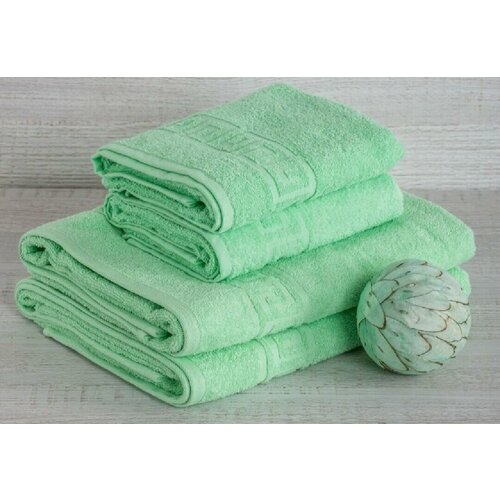 Полотенце банное 70x140 см, цвет зеленый, плотность 430 г/м²