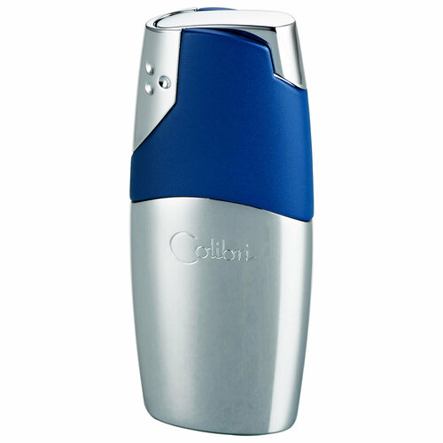 зажигалка газовая турбо colibri of london flint jet blue lacquer Зажигалка газовая турбо Colibri OF LONDON Rio Polished Silver & Matt Blue