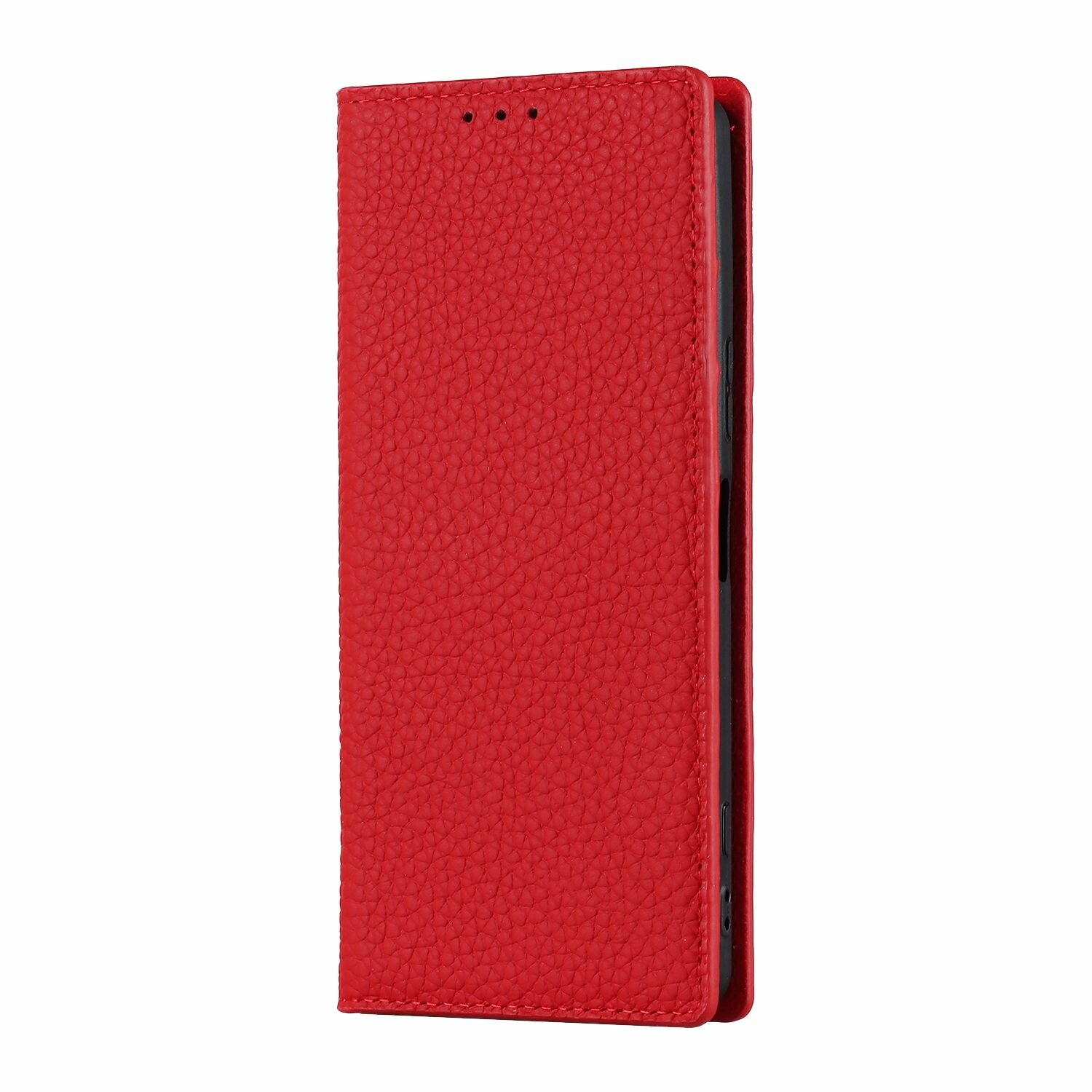 Чехол для Sony Xperia 5 IV кожаная книжка красный — надёжная защита смартфона
