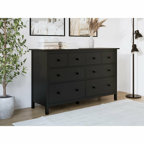 Комод Хемнэс Hemnes Кымор 160x96x50см 8 ящиков черный оригинал 32000₽