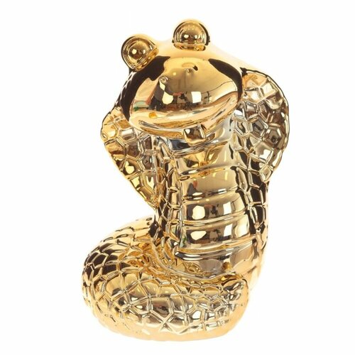 Копилка Змейка символ года 2025, 9х8х13 см, цвет золото KSM-809075