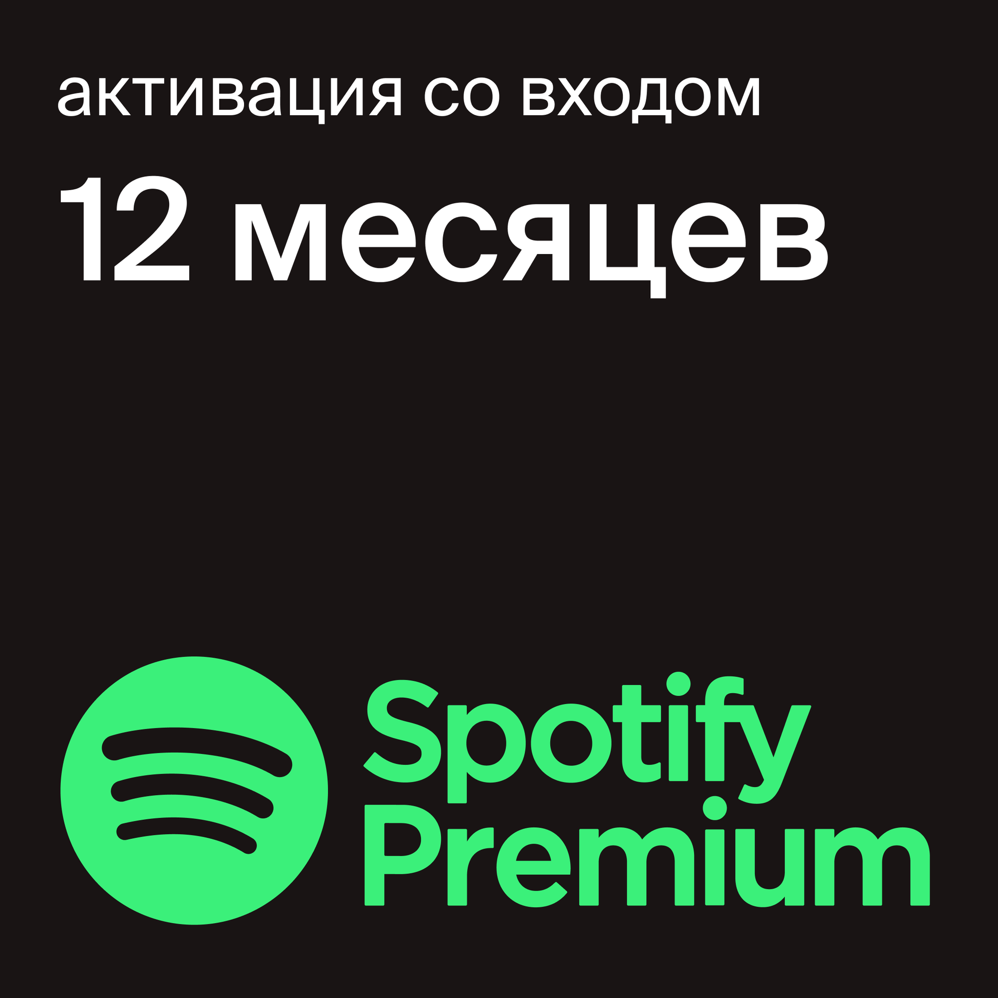 Индивидуальная подписка Spotify Premium на 12 месяцев, продление ...