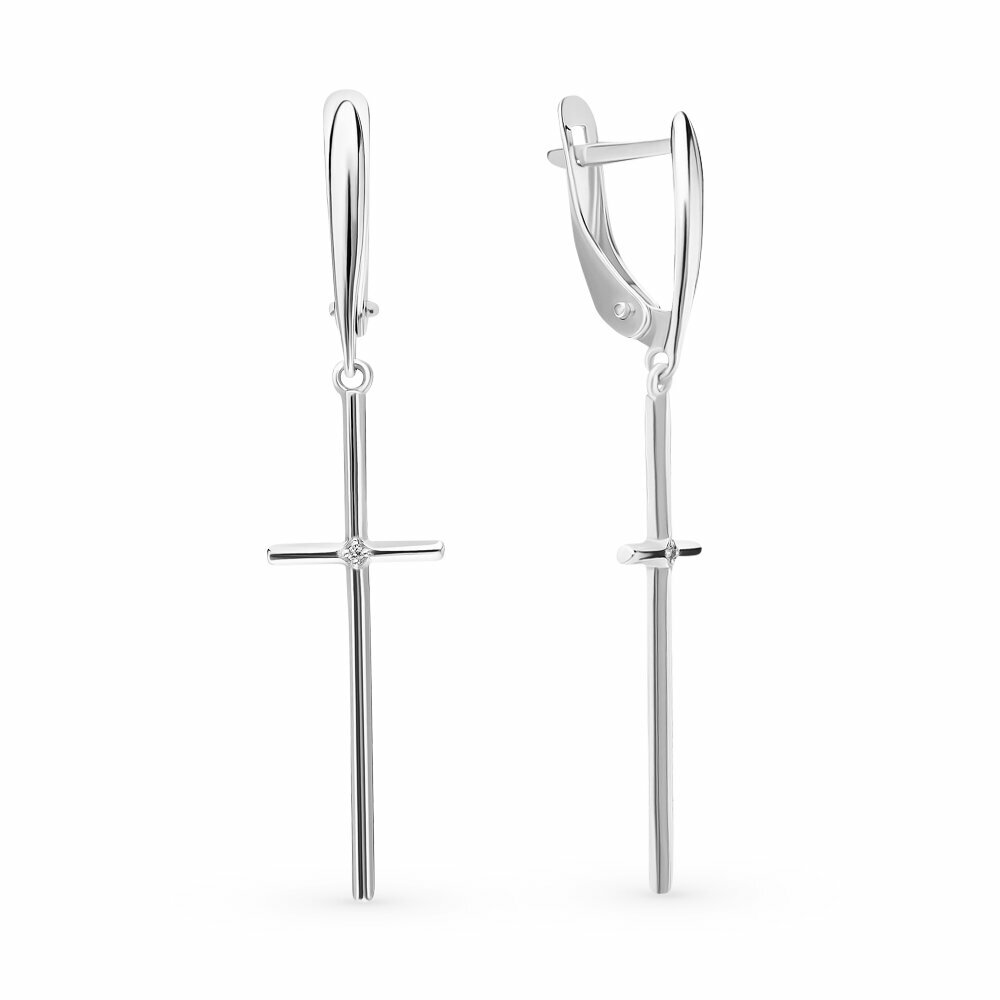 Серьги Яхонт, серебро, 925 проба, фианит