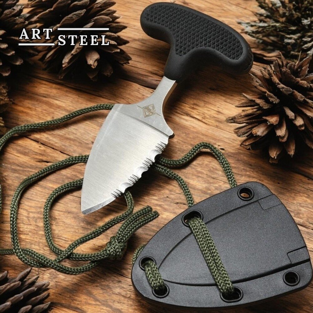 Тычковый фиксированный нож Venomfang, брелок, ArtSteel, сталь 40х13, пластик, черный