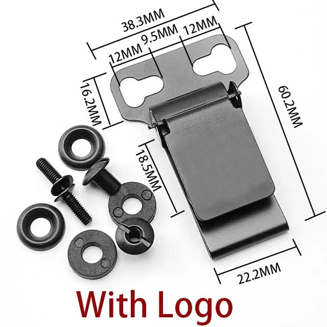 Зажим для ножа TYSEEK, сталь, 1pc Clip with logo