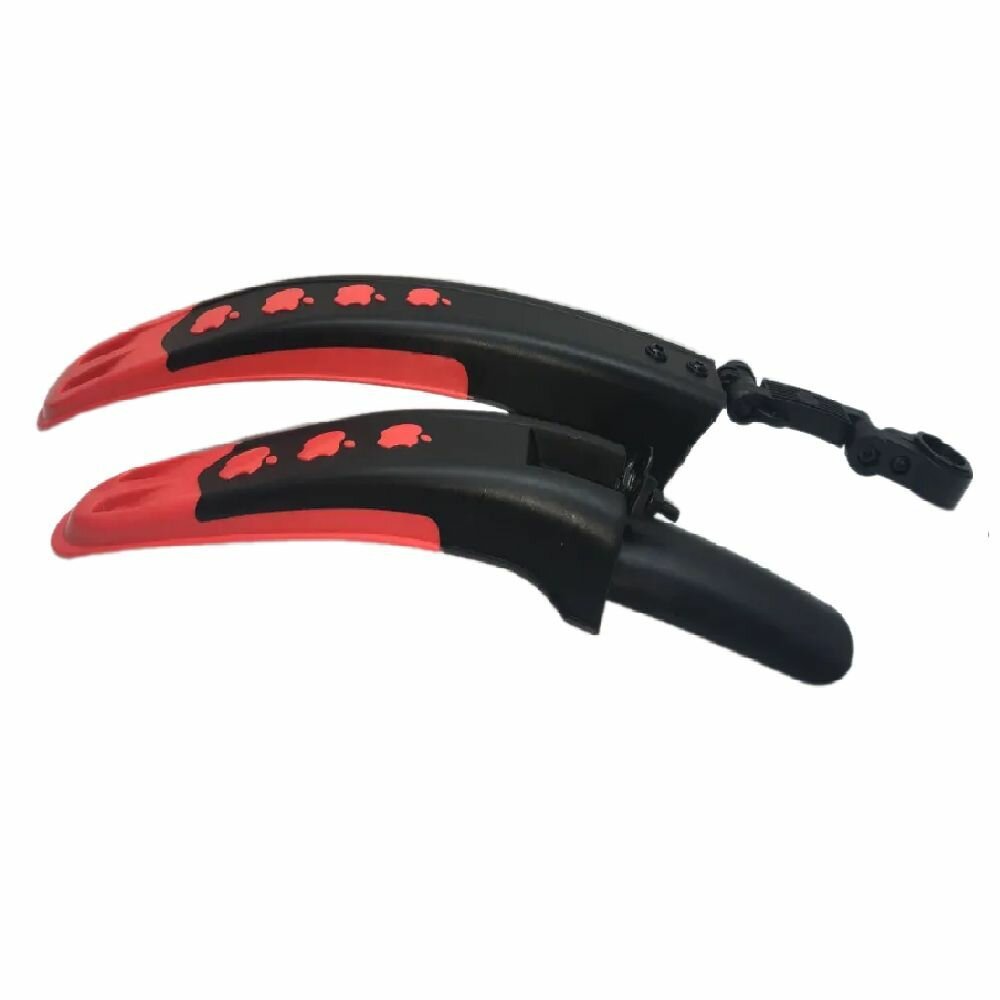 Комплект крыльев на велосипед, переднее и заднее, для детского и подросткового, крепление за бустер, красные