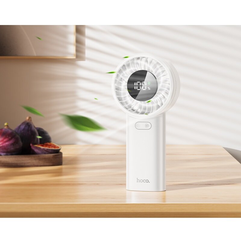 Обзор: Портативный вентилятор Hoco HX62 Endless Handheld Fan, 6000 mAh, LED display, Белый