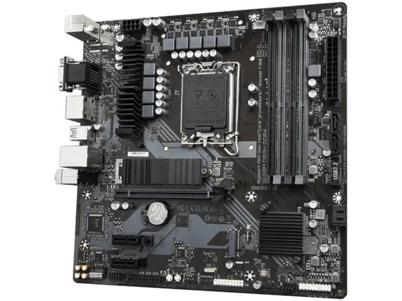 Материнская плата B760M DS3H DDR4, Socket 1700, Intel®B760, 4xDDR4-3200, D-SUB+HDMI+DP+DP, 1xPCI-Ex16, 2xPCI-Ex1, 4xSATA3(RAID 0/1/5/10), 2xM.2, 8Ch Audio, 2,5GbLan, (2+4)xUSB2.0, (3+2)xUSB3.2, (1+0)xUSB3.2 Type-C™, mATX, RTL {10}
