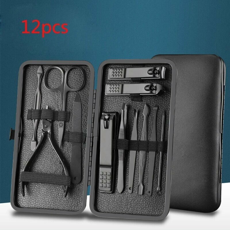 Набор маникюрных инструментов Xiaomi Mijia 12 предметов черный ультразвуковая чистка стерилизация кейс