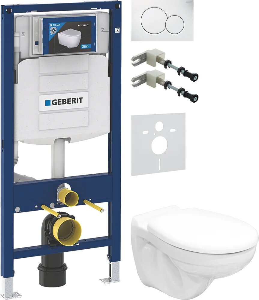 Комплект Унитаз подвесной Керамин Гранд R МЛ CDB00022814 безободковый с микролифтом / Крепления Geberit Duofix к стене / Шумоизоляция Инсталляция UP 320 111.300.00.5 Кнопка Sigma белая